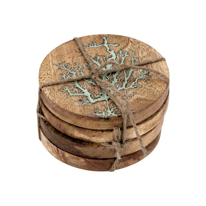 Mascot Hardware Thunder Crack Wooden Coaster (Set of 4)