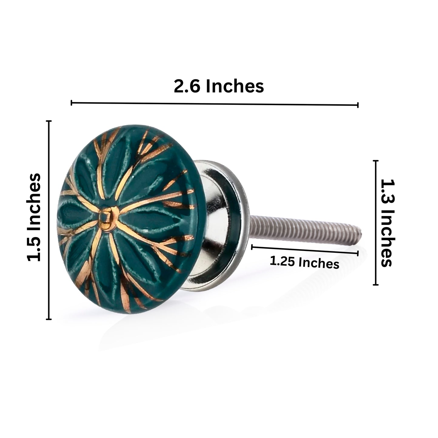 Green Designer 1-2/3 in. Cabinet Knob (Pack of 10)