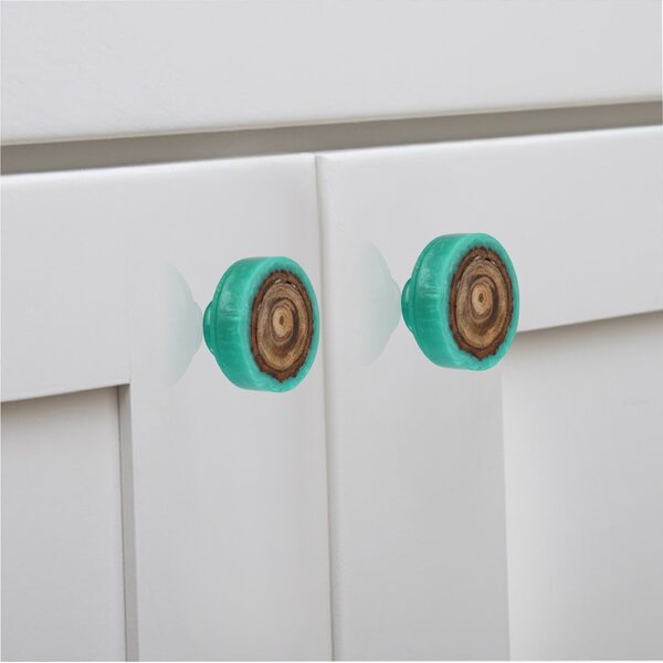 Mascot Hardware Beauty Art 1-1/2 in. Wood & Resin Round Rectangle Cabinet Knob