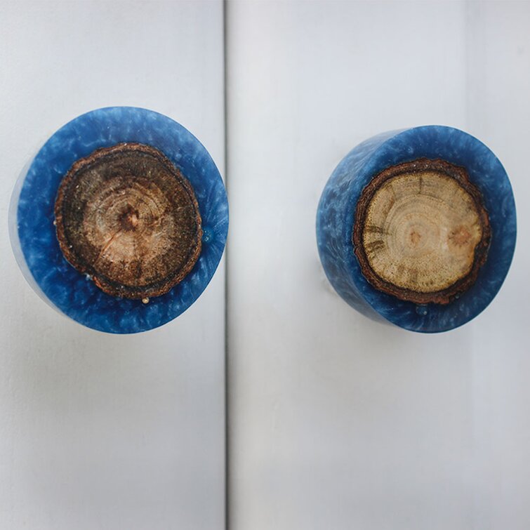 Mascot Hardware Beauty Art 1-1/2 in. Wood & Resin Round Rectangle Cabinet Knob