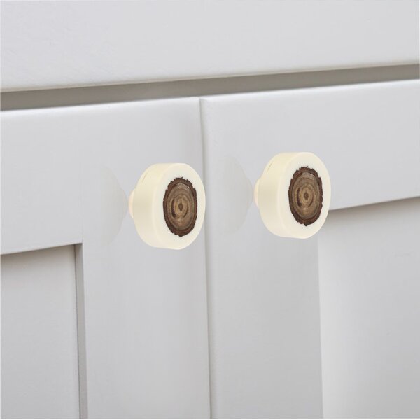 Mascot Hardware Beauty Art 1-1/2 in. Wood & Resin Round Rectangle Cabinet Knob