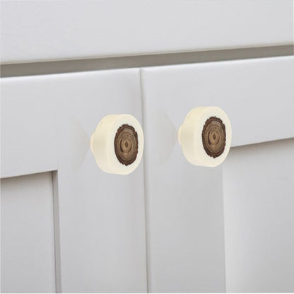 Mascot Hardware Beauty Art 1-1/2 in. Wood & Resin Round Rectangle Cabinet Knob
