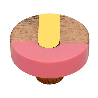 Mascot Hardware Fusion 1-1/2 in. Brass Bar & Pink Cabinet Knob (Pack of 10)