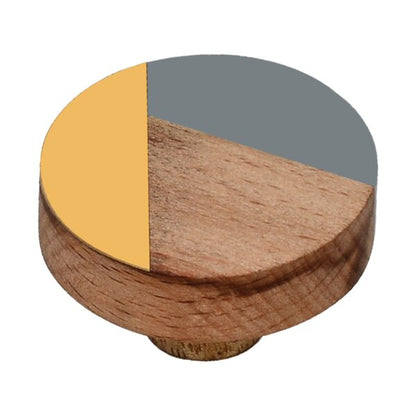 Mascot Hardware Fusion 1-1/2 in. Grey Resin With Wood Round Cabinet Knob - Pack of 10