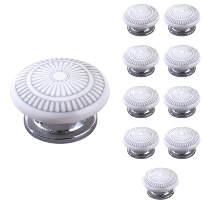 Mascot Hardware Cobble Rosette 1-3/5 in. Yellow, Grey Cabinet Knob (Pack of 10)
