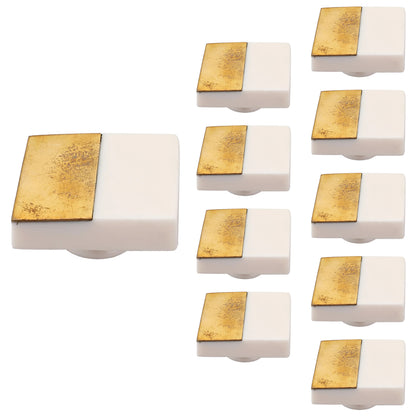 Mascot Hardware Allentown 1-1/2 in. White Square Cabinet Knob (Pack of 10)