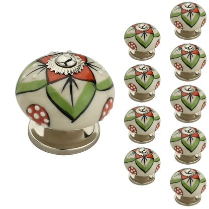 1-3/5 in. White & Multicolor Cabinet Knob (Pack of 10)
