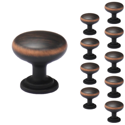 Round Metal 1 in. Cabinet Knob (10-Pack)