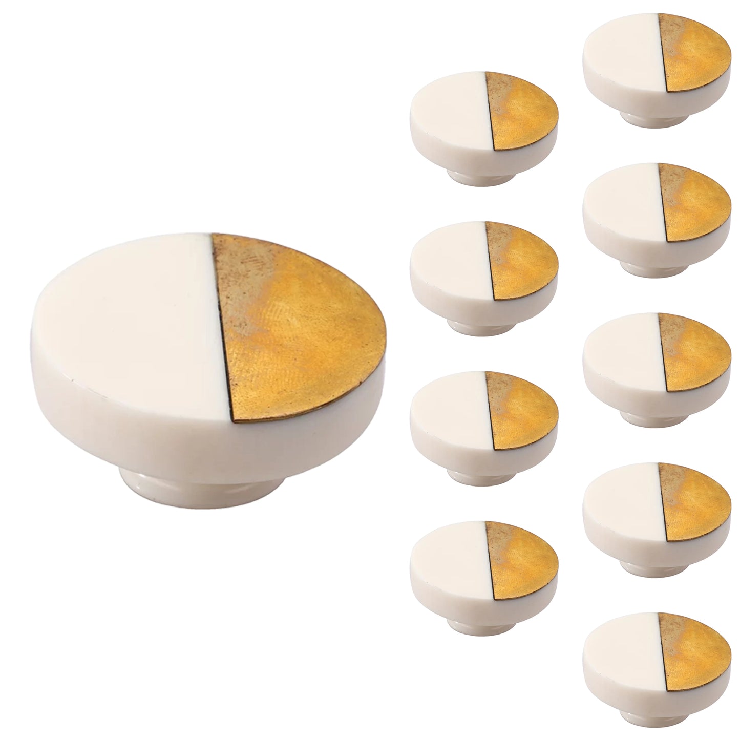 Mascot Hardware Allentown 1-4/7 in. White Round Cabinet Knob (Pack of 10)
