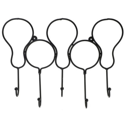 Balloon Shaped 15.5 in. L Black Hook Rail with 5 Hooks