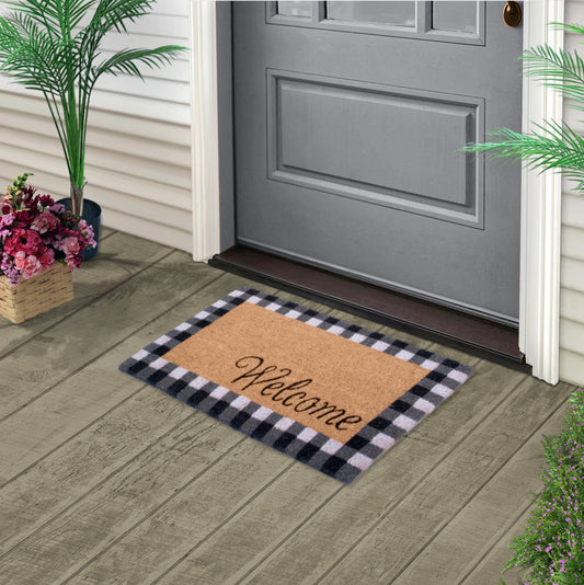 Welcome Natural Coir Non Slip 28 in. x 18 in. Indoor Outdoor Doormat