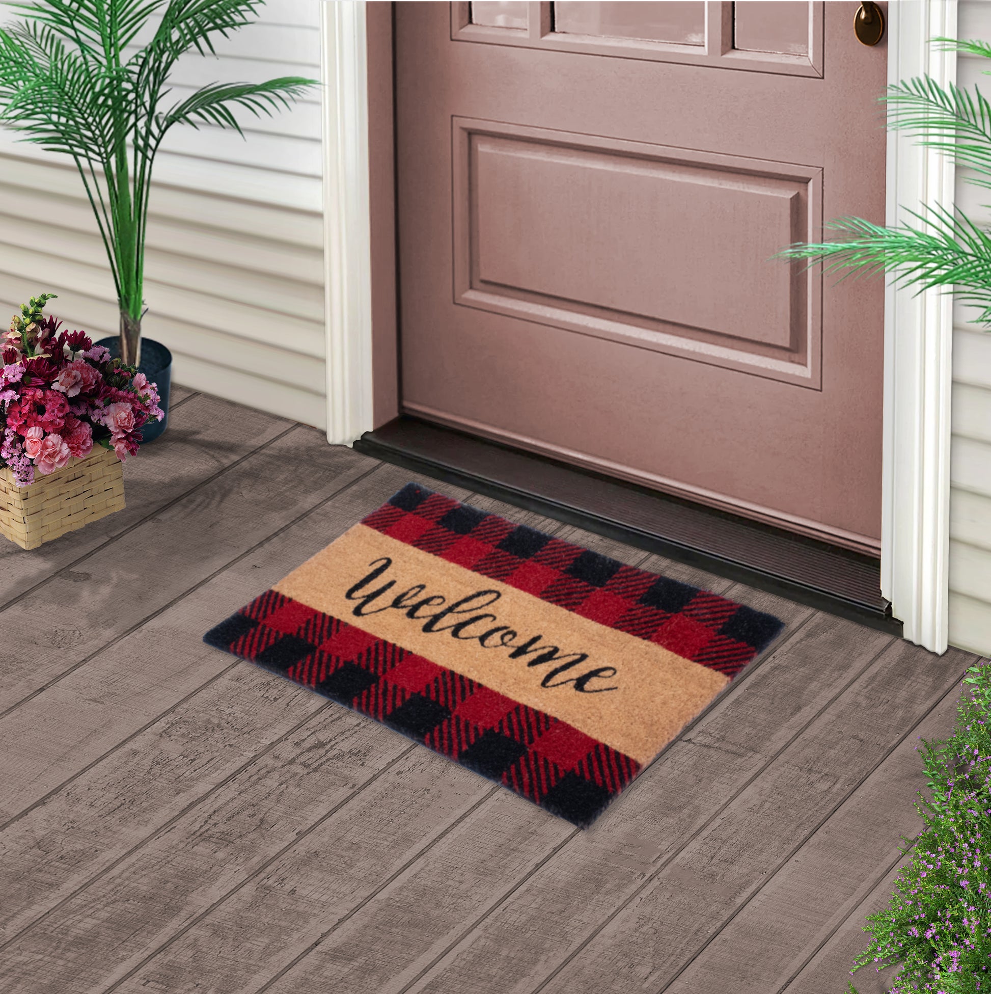 Cute Welcome Front Home Entrance Doormat PVC Non-slip Hallway