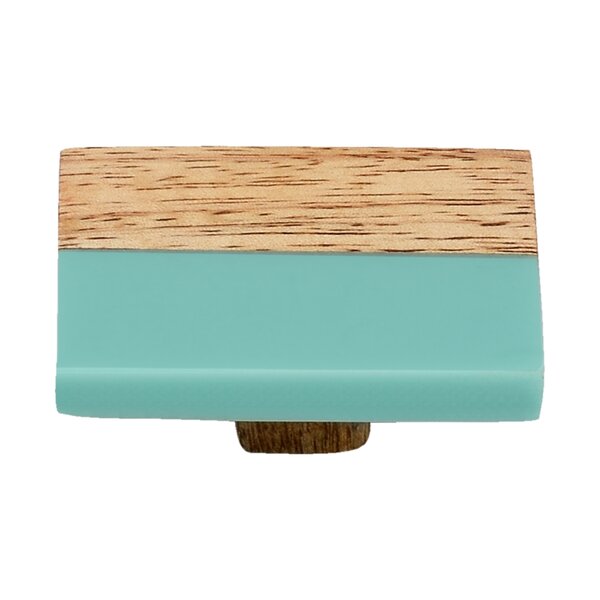 Mascot Hardware Frosted Straight Timber 2 in. Turquoise Resin Drawer Cabinet Knob