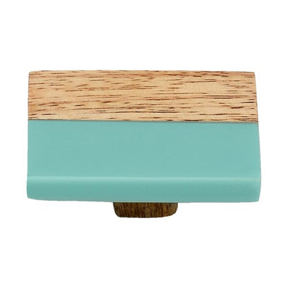 Mascot Hardware Frosted Straight Timber 2 in. Turquoise Resin Drawer Cabinet Knob