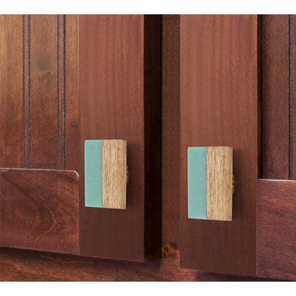 Mascot Hardware Frosted Straight Timber 2 in. Turquoise Resin Drawer Cabinet Knob