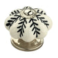 Melon Flower 1-7/10 in. Black & White Cabinet Knob (Pack of 10)