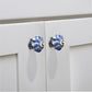 Blue Blossom On White 1-7/10 in. (43mm) Blue & White Cabinet Knob