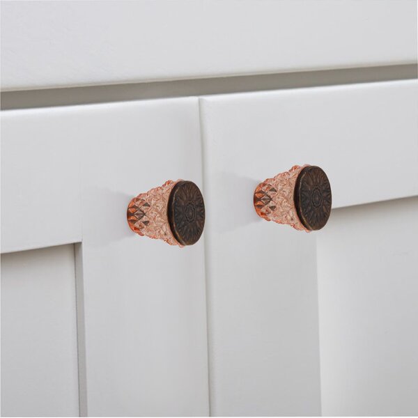 Mascot Hardware Diamond Cut 1-1/2 in. Terracotta Drawer Cabinet Knob