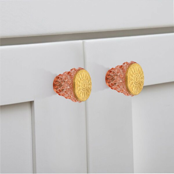 Mascot Hardware Diamond Cut 1-1/2 in. Terracotta Drawer Cabinet Knob