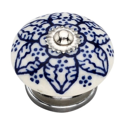 Mascot Hardware Leafy Washed 1-1/2 in. Blue Cabinet Knob (Pack of 10)