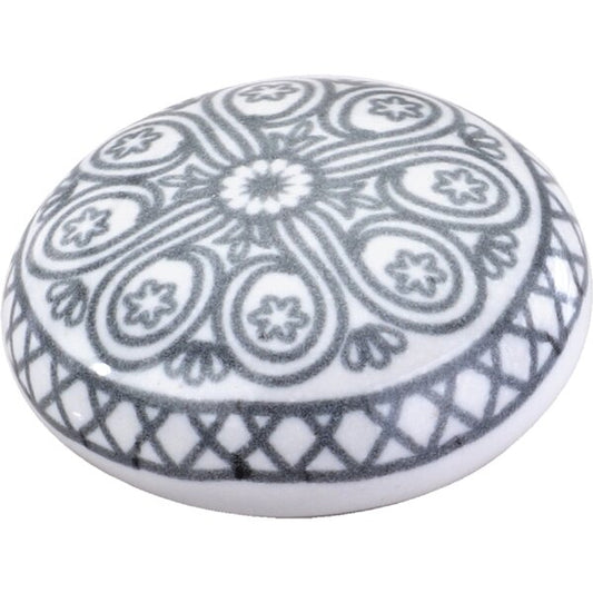 Antique Flower 1-1/2 in. Grey Cabinet Knob