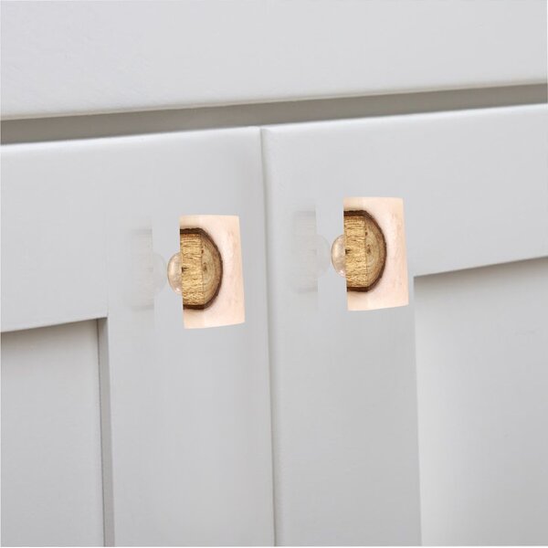 Mascot Hardware Beauty Art 1-1/2 in. Wood & Resin Round Rectangle Cabinet Knob
