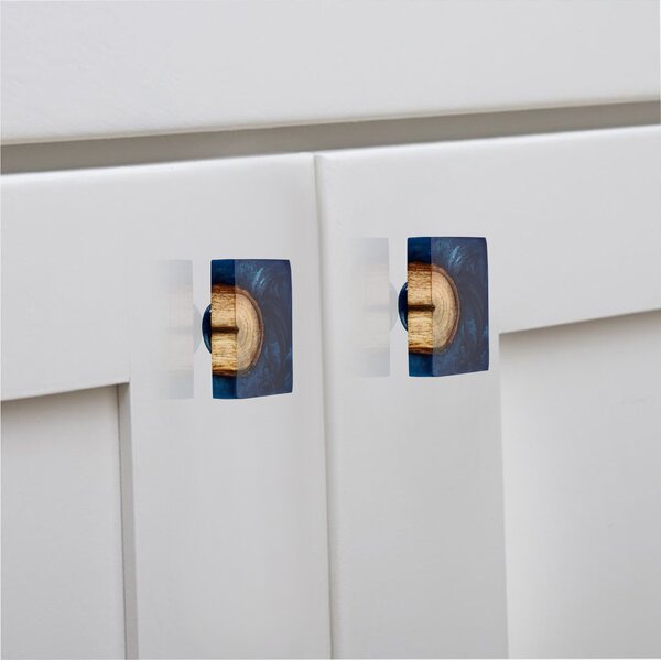 Mascot Hardware Beauty Art 1-1/2 in. Wood & Resin Round Rectangle Cabinet Knob