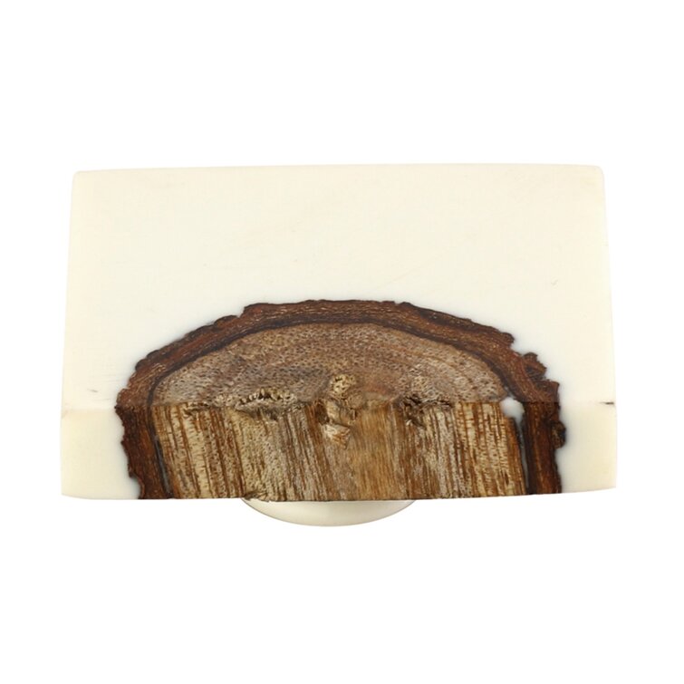 Mascot Hardware Beauty Art 1-1/2 in. Wood & Resin Round Rectangle Cabinet Knob