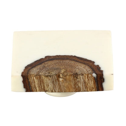Mascot Hardware Beauty Art 1-1/2 in. Wood & Resin Round Rectangle Cabinet Knob