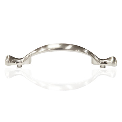 Long Footed 3-3/4 in (96mm) Satin Nickel Drawer Pull (10-Pack)