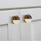 Mascot Hardware Stone Pattern 1-1/3 in. White Half & Half Round Drawer Cabinet Knob