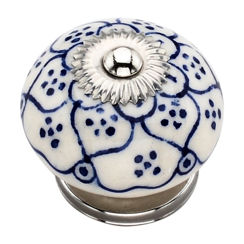 Mascot Hardware Pansy Washed 1-4/7 in. Blue Cabinet Knob (Pack of 10)