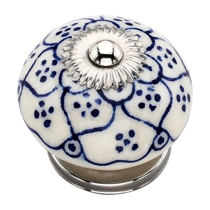 Mascot Hardware Pansy Washed 1-4/7 in. Blue Cabinet Knob (Pack of 10)