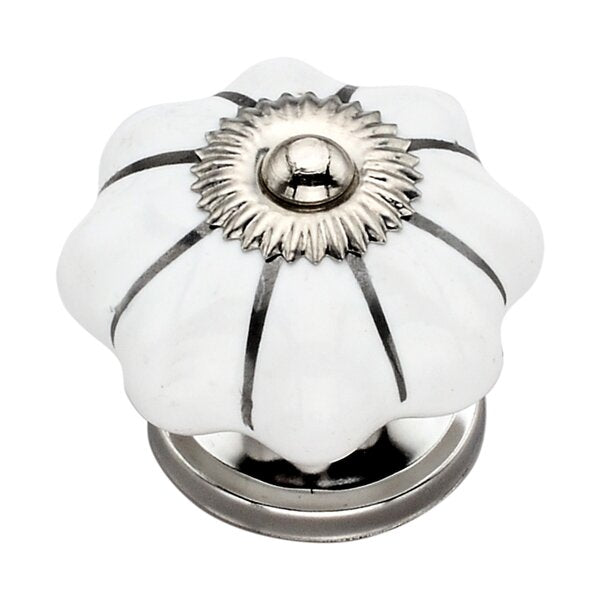 Mascot Hardware Silver Stripe 1-4/7 in. Melon Cabinet Knob (Pack of 10)