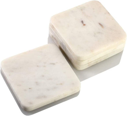 Mascot Hardware Square  Marble Coaster Set of 4