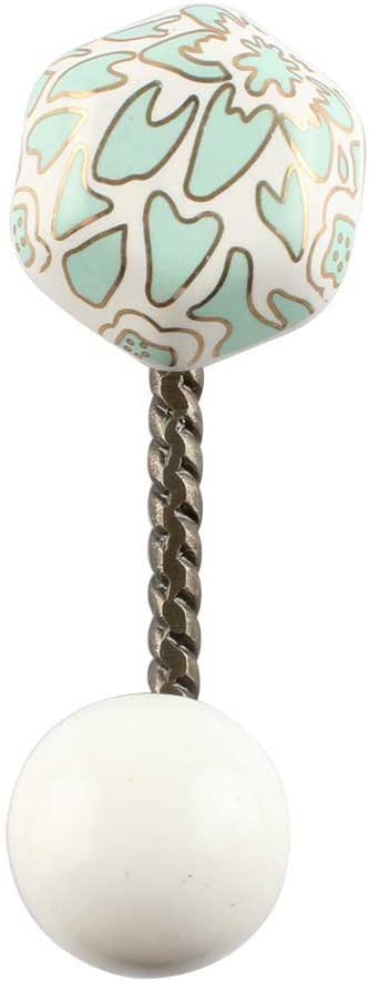 Mascot Hardware Hexagon Ceramic 3-7/9 in. Pink & Gold Single Hook