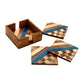 Mascot Hardware Beautiful Square Diagonal & Checkered Wood Coaster (Set of 4)