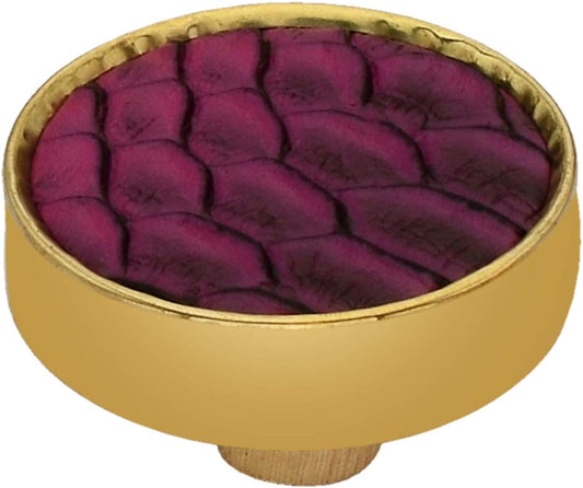 Faux Crocodile 1-3/5 in.  Leatherite Cabinet Knob