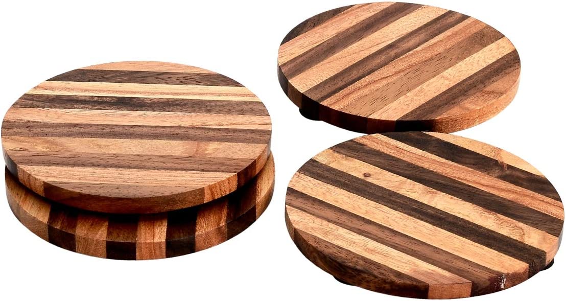 Mascot Hardware Knuckled 4 pieces Wood Coaster set
