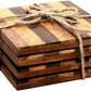 Mascot Hardware Beautiful Square Diagonal Wood Coaster (Set of 4)