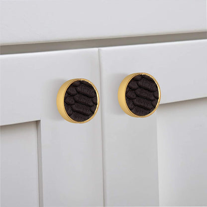 Faux Crocodile 1-3/5 in.  Leatherite Cabinet Knob