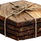 Mascot Hardware Log Cut 4 pieces Multi Shape Wooden Coasters (Set Of 4)