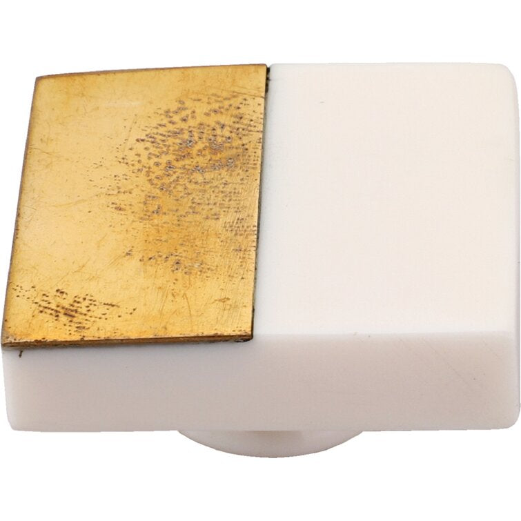 Mascot Hardware Allentown 1-1/2 in. White Square Cabinet Knob (Pack of 10)