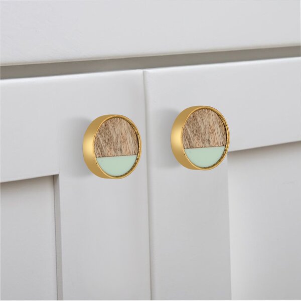 Mascot Hardware Athena 1-3/5 in. Wooded Drawer Cabinet Knob