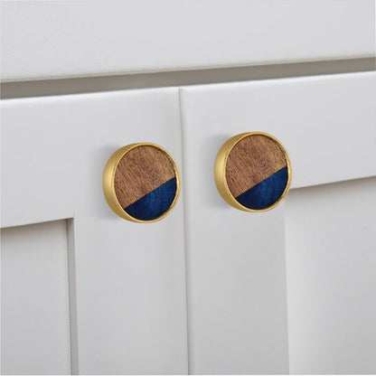Mascot Hardware Athena 1-3/5 in. Wood & Blue Cabinet Knob (Pack of 10)