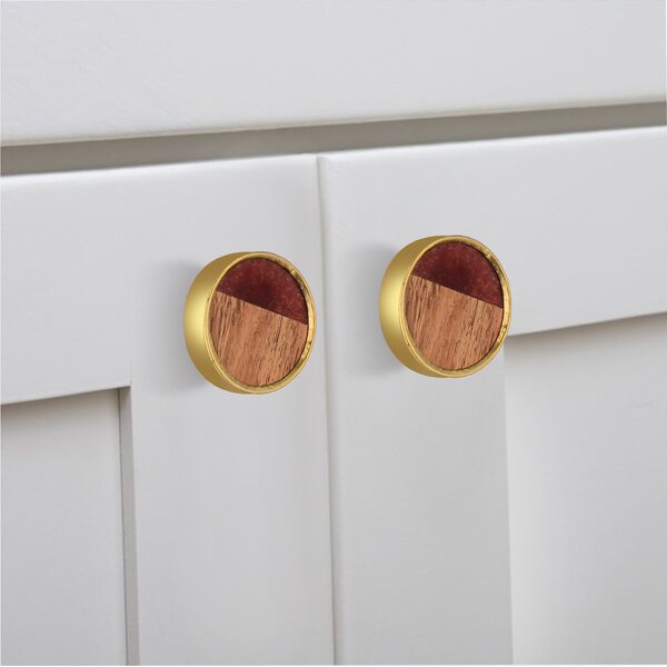 Mascot Hardware Athena 1-3/5 in. Wooded Drawer Cabinet Knob