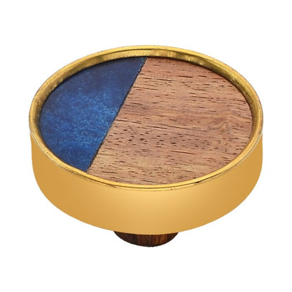 Mascot Hardware Athena 1-3/5 in. Wood & Blue Cabinet Knob (Pack of 10)