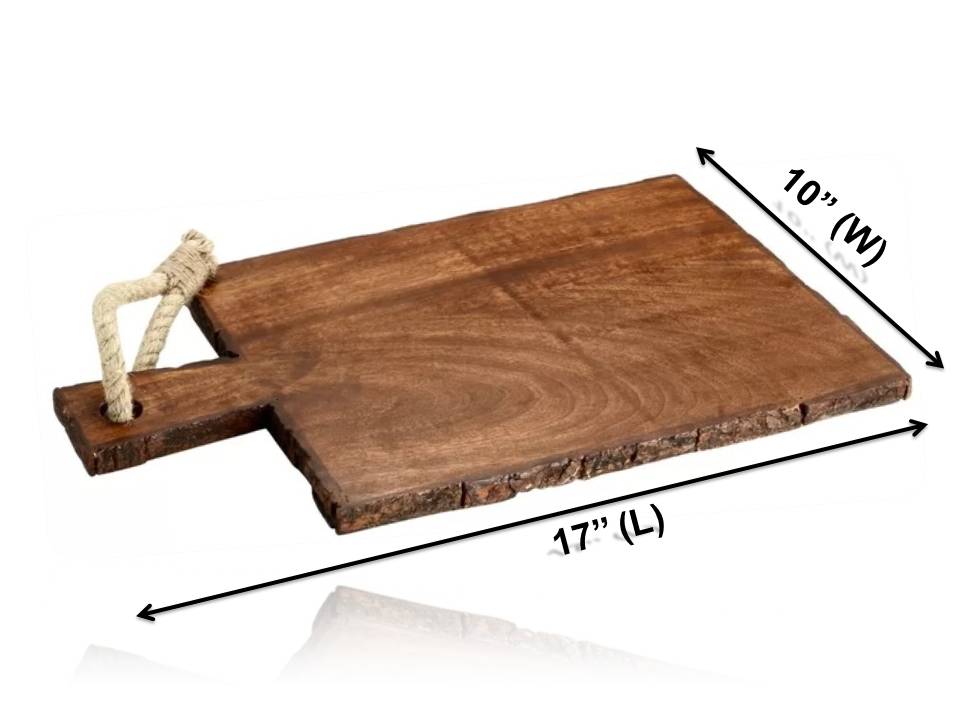 Mascot Hardware Rectangle Wooden Cutting Board With Tied Rope