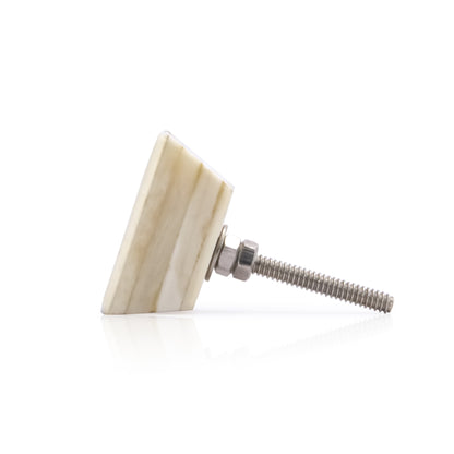 Mascot Hardware Trapezium 1-1/2 in. Black Stripe Over Cream Base Cabinet Knob