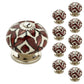 Brown Leaves 1-31/50 in. White & Brown Cabinet Knob (Pack of 10)